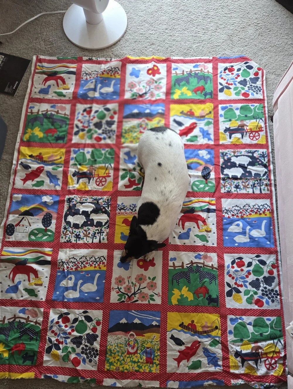 Vintage Spring Mills Farm Sewing Quilting Fake Quilt Cotton Fabric